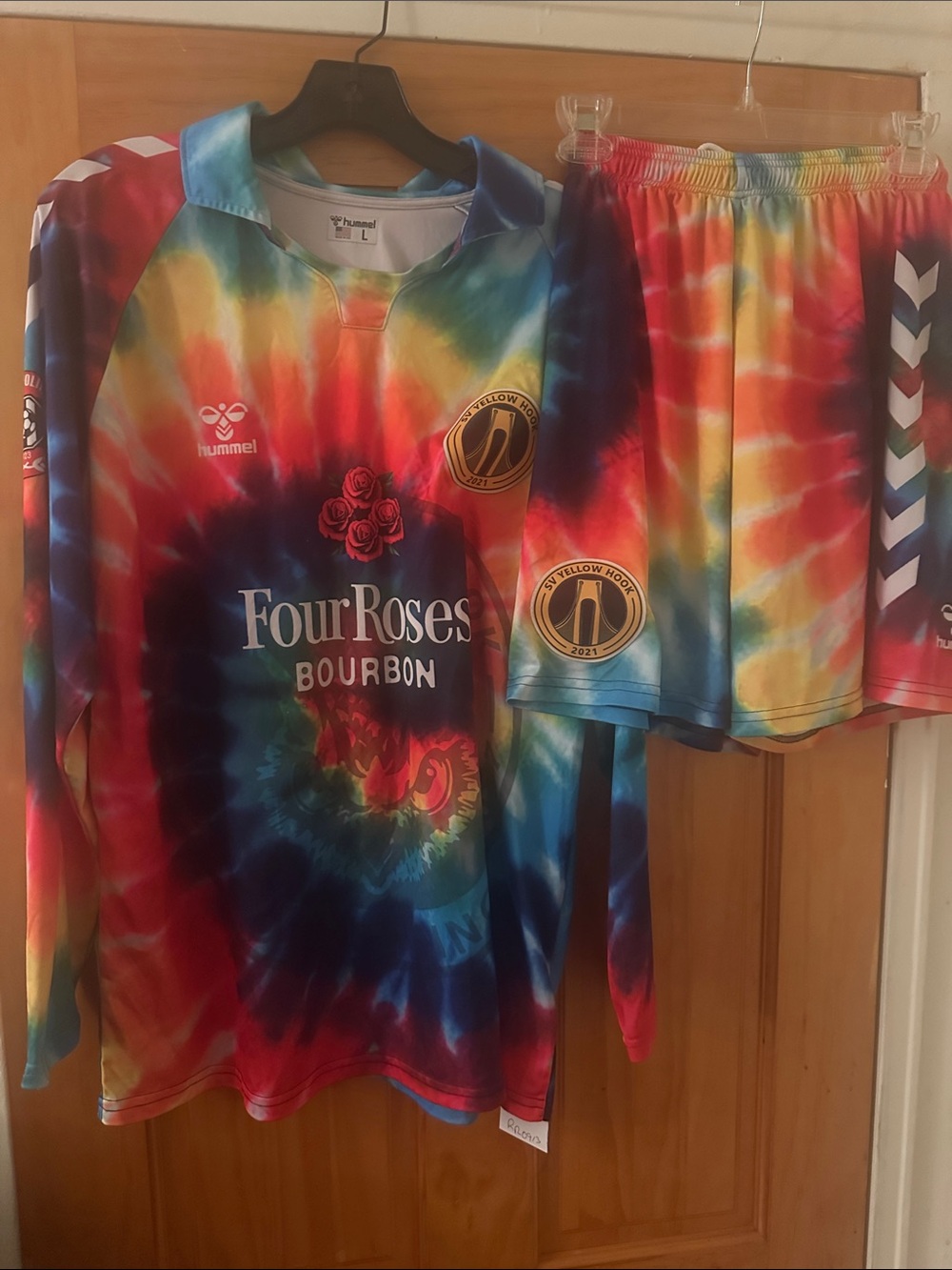 Hummel Tie-Dye Football Top & Shorts – Red, Blue, Yellow